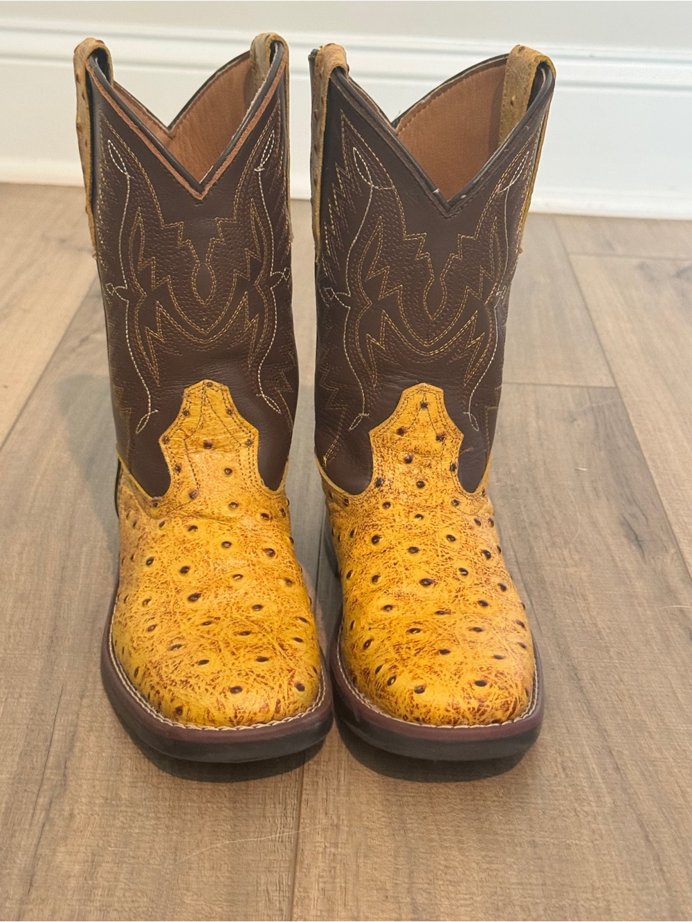 Ostrich Print Boys Boots